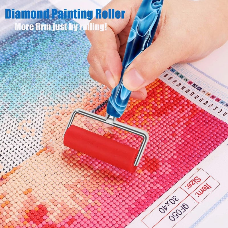 Heyseri Diamond Art Pens, 15pcs Diamond Painting Pen with Wheel Roller Accessories Tools Set, Stainless Steel Metal Pen Tips, Ergonomic Art Drill Pens, Comfort Grip and Faster Drilling(Blue) - Image 5